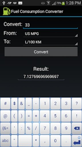 Fuel Consumption Converter截图1