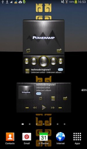 Poweramp widget STEEL I Yellow截图2