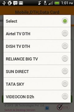 Mobile Recharge,DTH,Data Card截图