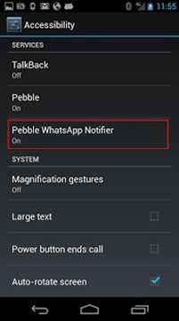 Pebble WhatsApp Notifier截图