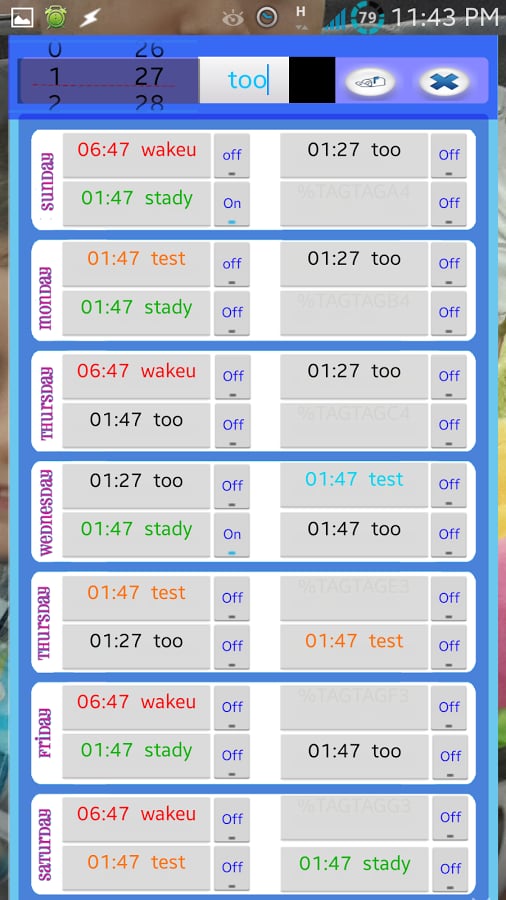 week alarm calendar shift截图5