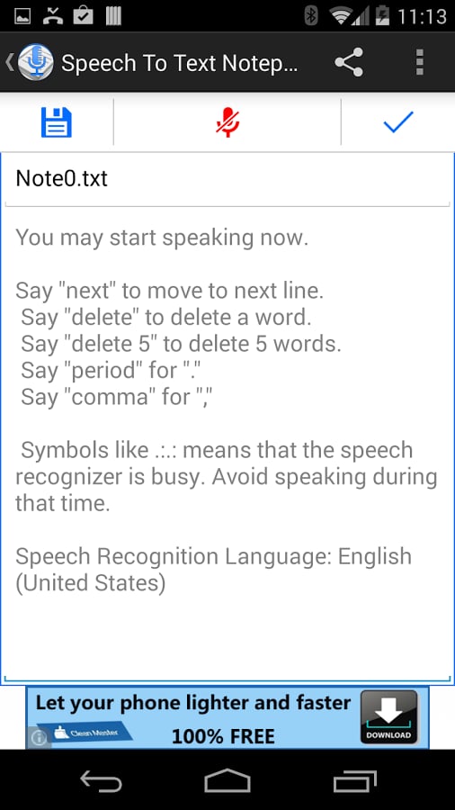 Speech To Text Notepad截图4