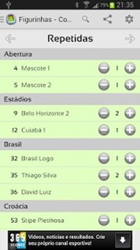 Figurinhas Copa 2014截图