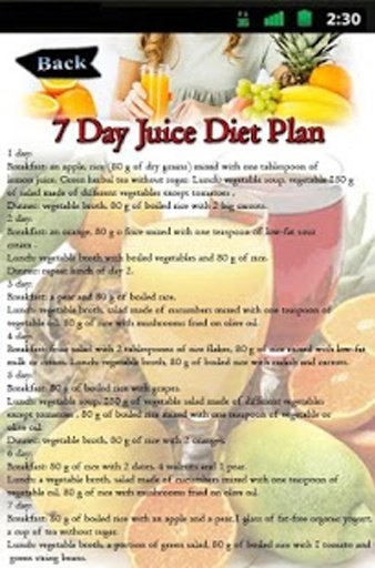 7 Day Juice Diet Plan截图1