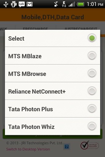 Mobile Recharge,DTH,Data Card截图6