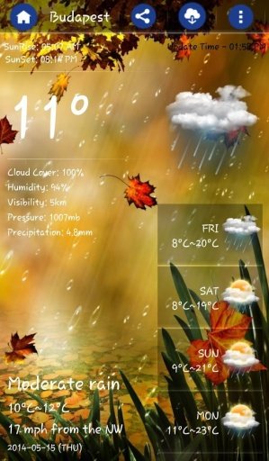 Android Weather &amp; Clock Widget截图2