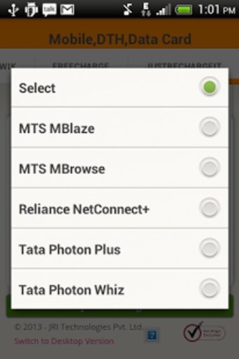 Mobile Recharge,DTH,Data Card截图7