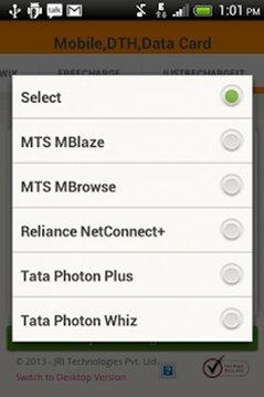 Mobile Recharge,DTH,Data Card截图