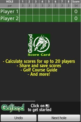 Golfland Mini Golf Scorecard截图1