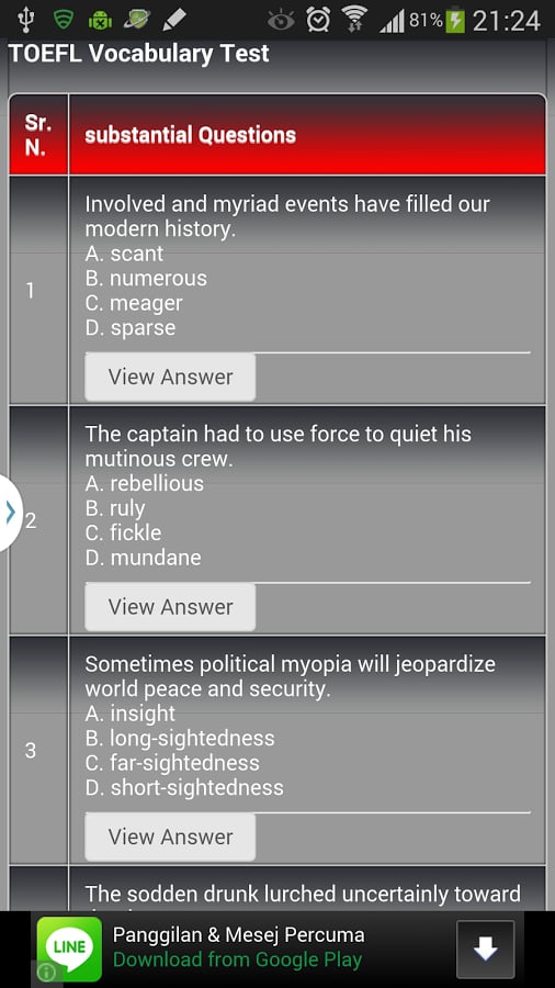 Top TOEFL Vocabulary Test截图3