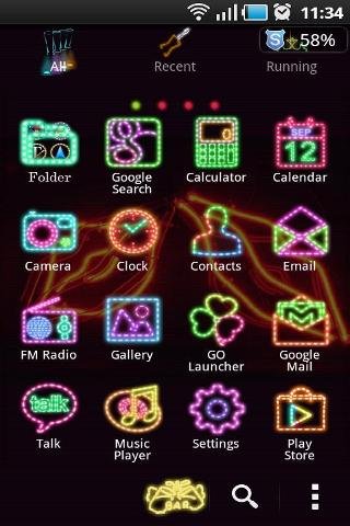 Neon Light Go Launcher Ex Free截图5