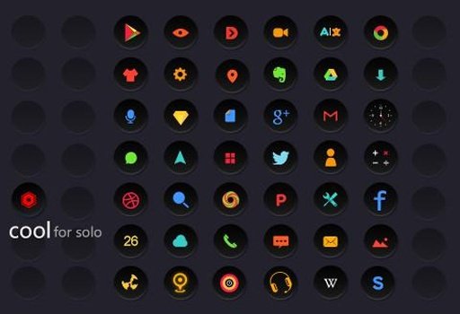 Solo Launcher Cool Black Theme截图6