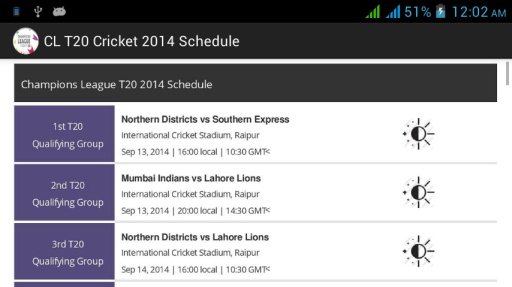 CL T20 Cricket 2014 Schedule截图2