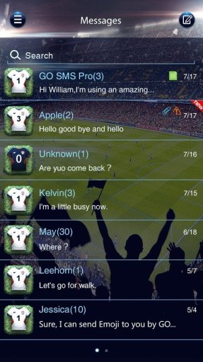 USA SOCCER WORLD GO SMS THEME截图5