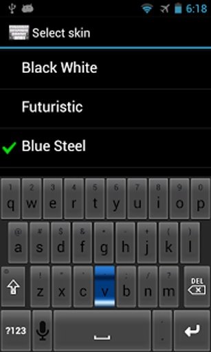 Blue Steel Keyboard Theme Skin截图1