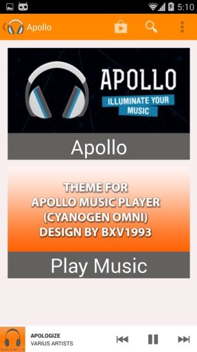 Apollo Theme: PLay Music Light截图1