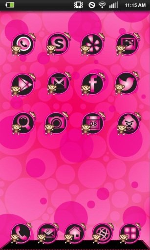 Pink Monkey Theme GO ADW NOVA.截图11