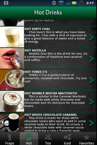 Hidden Menu Coffee Drinks FREE截图2