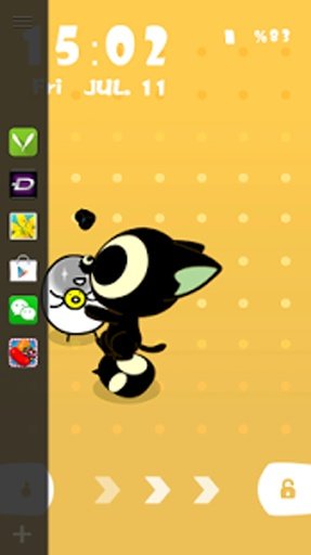 Cute Cat Live Locker Theme截图2