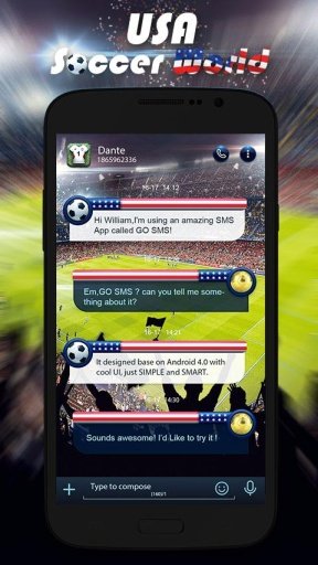 USA SOCCER WORLD GO SMS THEME截图3