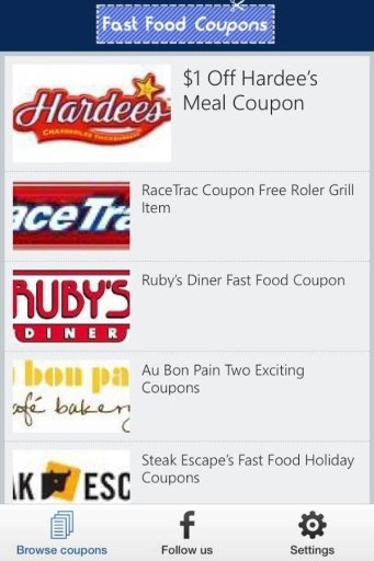 Fast Food Coupons And Rebates截图3