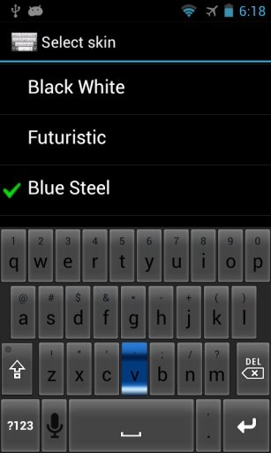 Blue Steel Keyboard Theme Skin截图4