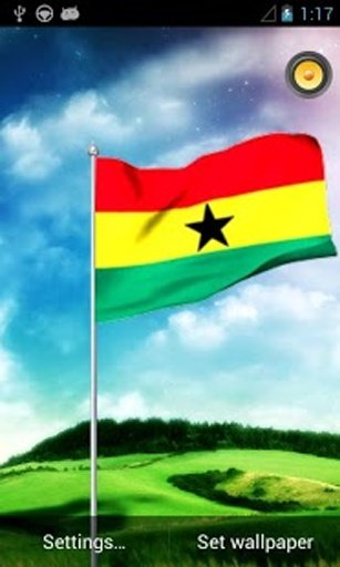 Ghana Flag Live Wallpaper 3D.截图11