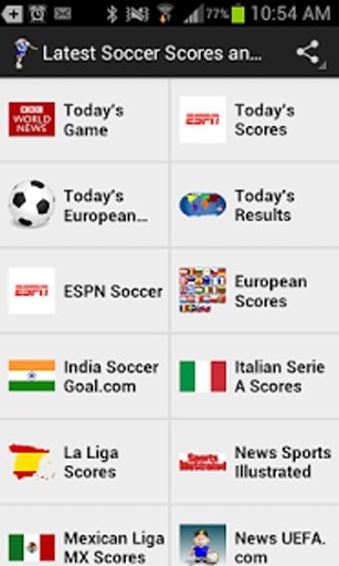 Latest Soccer Scores And News截图8
