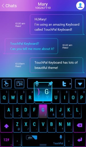 Neon Light TouchPal Keyabord截图4