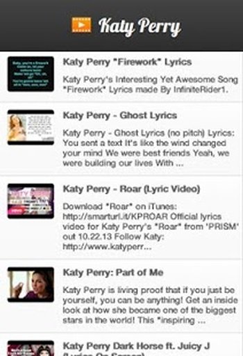 Katy Perry Lyrics &amp; Videos截图2