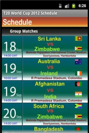 T20 WC Schedule截图2