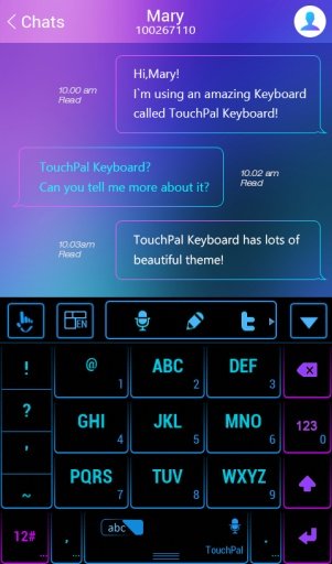 Neon Light TouchPal Keyabord截图5