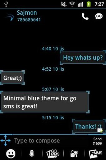 GO SMS Pro Theme Ice Minimal截图6