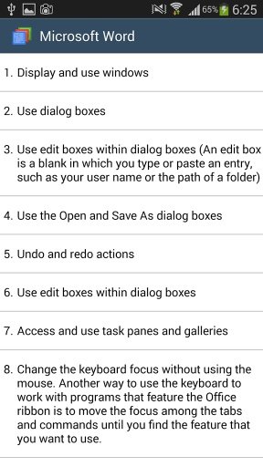 Excel Word 2013 shortcuts截图6