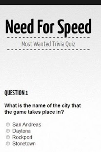 Need 4 Speed Most Wanted Quiz截图3