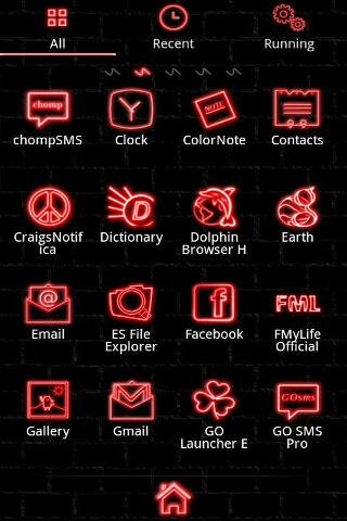 Free Neon Red Go Launcher EX截图1