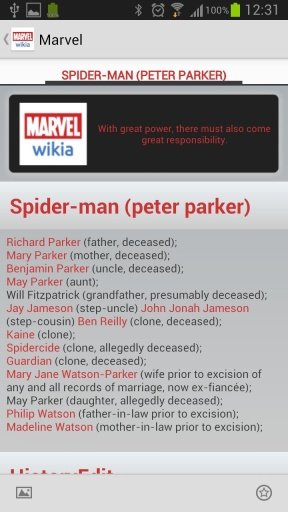 Marvel unofficial Wikia Client截图2