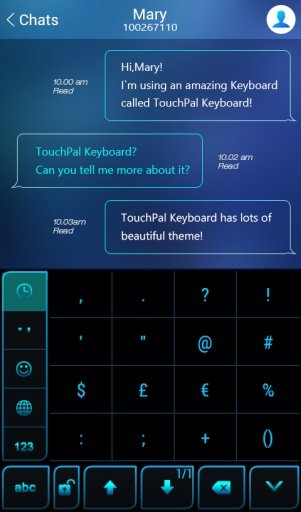 Blue Light Keyboard Theme截图1