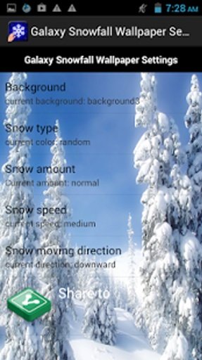 Galaxy Snowfall Wallpaper截图4