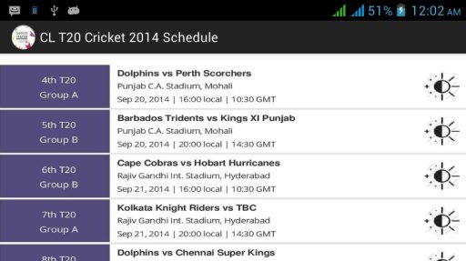 CL T20 Cricket 2014 Schedule截图1