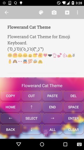 Flower and Cat Skin Keyboard截图2