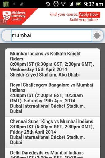 IPL Match Schedule 2014截图7