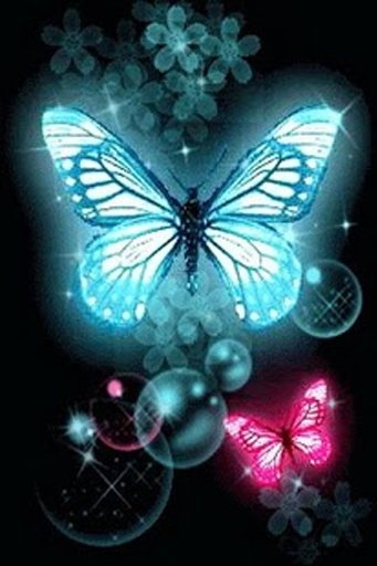 blue &amp; pink butterfly glitter截图4
