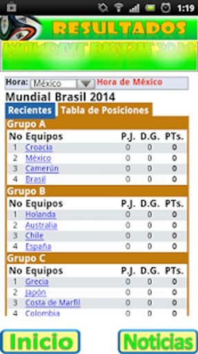 Resultados Mundial Brasil 2014截图3