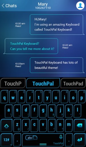 Blue Light Keyboard Theme截图6