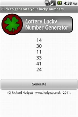 Lottery Lucky Number Generator截图2