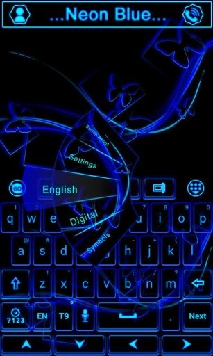 Neon Blue GO Keyboard截图5