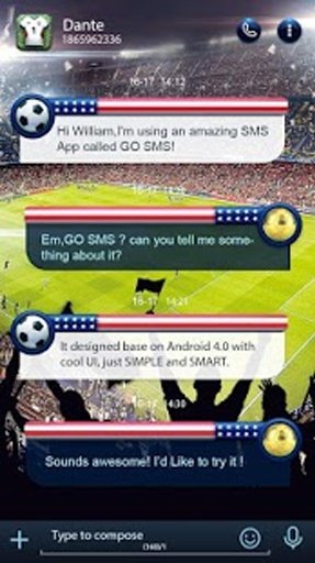 USA SOCCER WORLD GO SMS THEME截图4