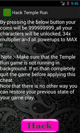 Cheats &amp; Hack for Temple Run截图9