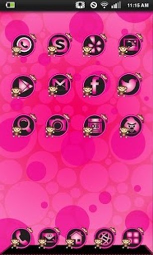 Pink Monkey Theme GO ADW NOVA.截图4